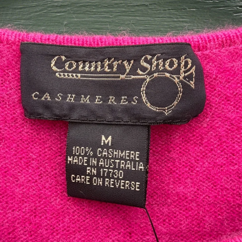 Country Shop Cashmere Womens Hot Pink Short Sleeve Sweater Australia Made Size M